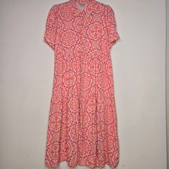 Crown & Ivy Pink Short Sleeve Dress Size Medium - Picture 2 of 8